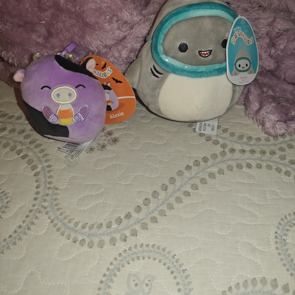Squishmallows Purple and Gray Plush Set